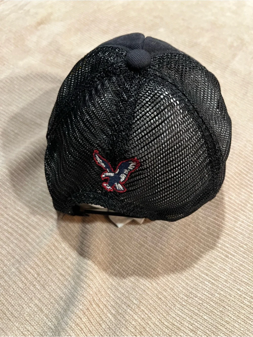 American Eagle Let's Party Black Cap with Red Embroidery